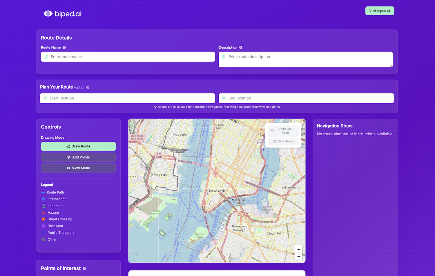 Web route planner for NOA